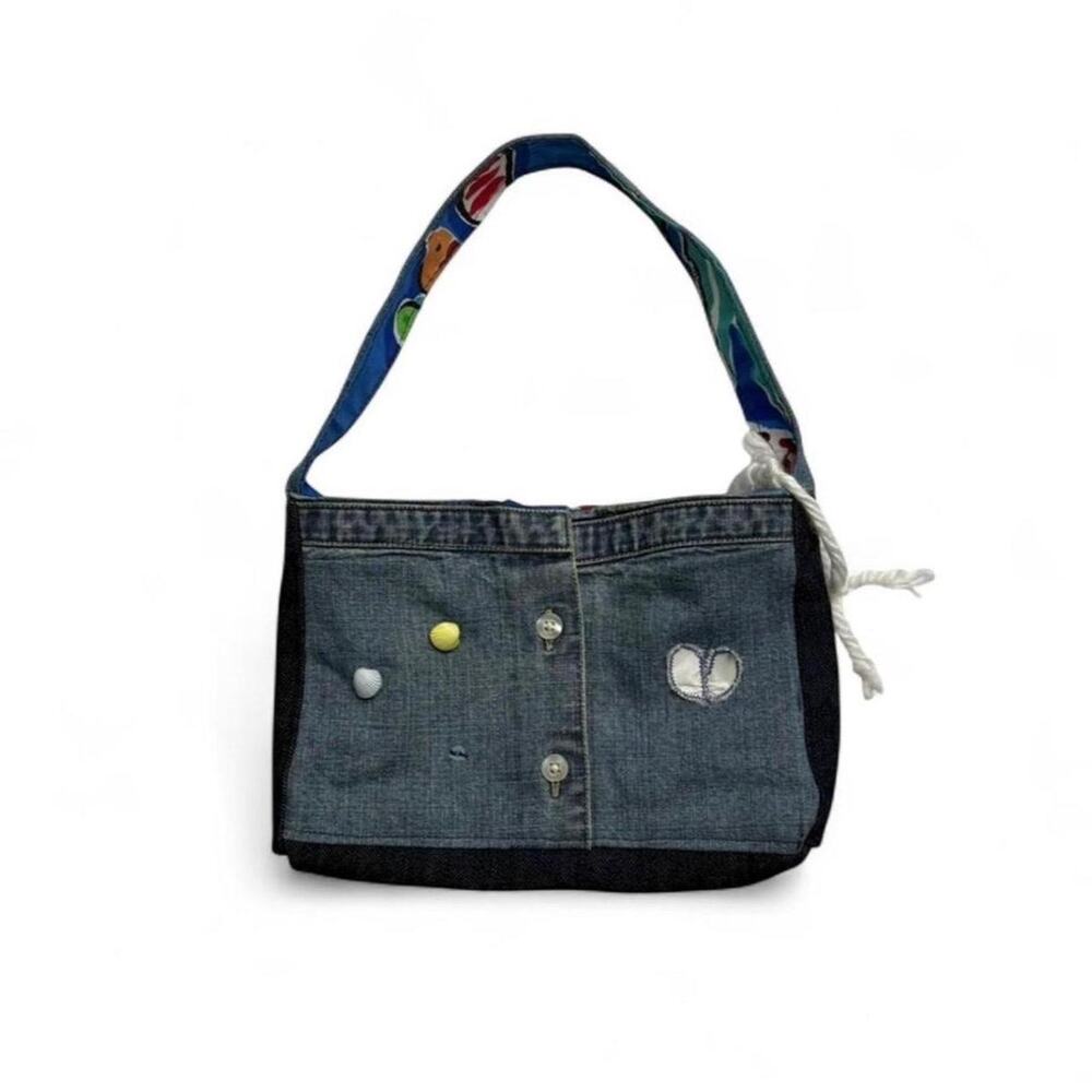 Y2K Denim Mini Shoulder bag patch details